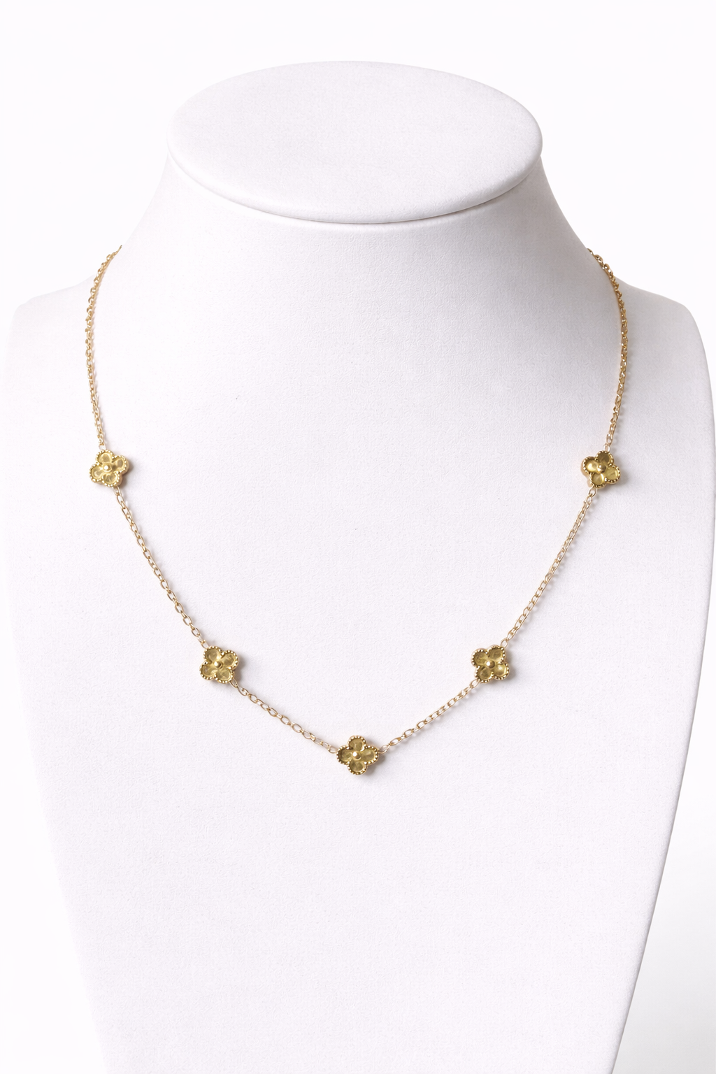 Mini Amora Golden Clover Station Necklace