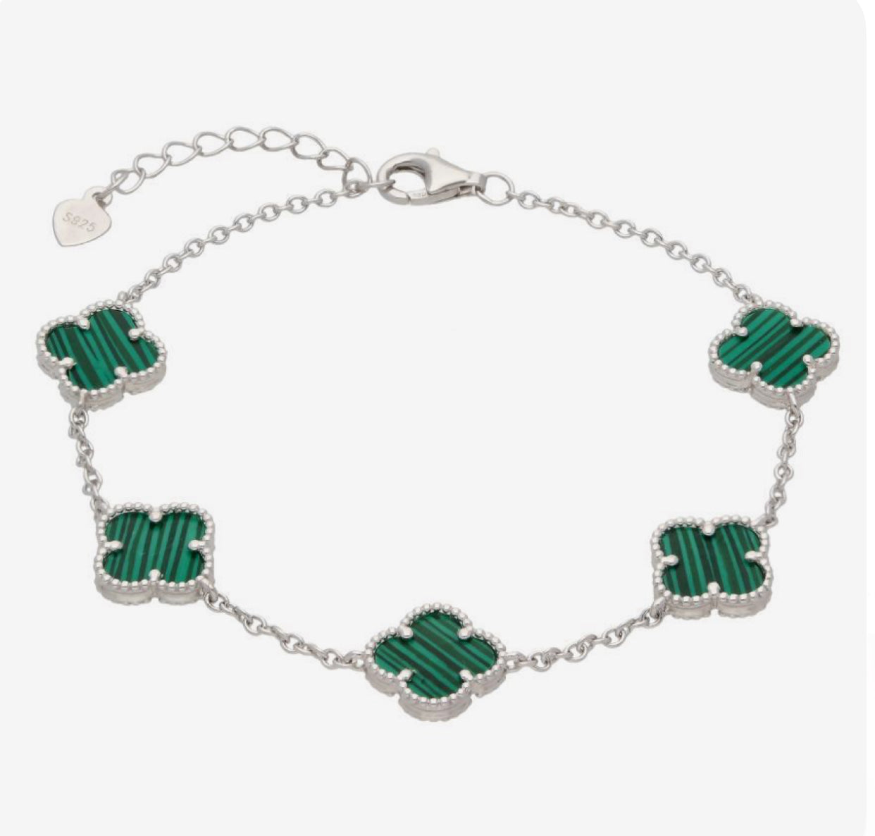 Emerald Green on silver