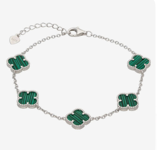 Emerald Green on silver