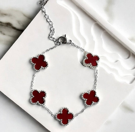 Amora Ruby Clover Bracelet