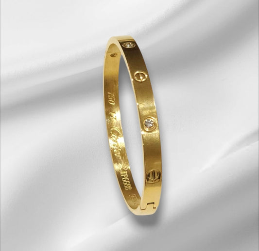 Amora Gold Crystal Icon Bangle – Size 17