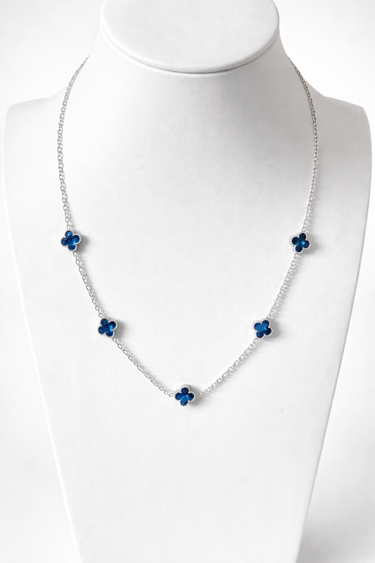 Mini Amora Sapphire Clover Necklace