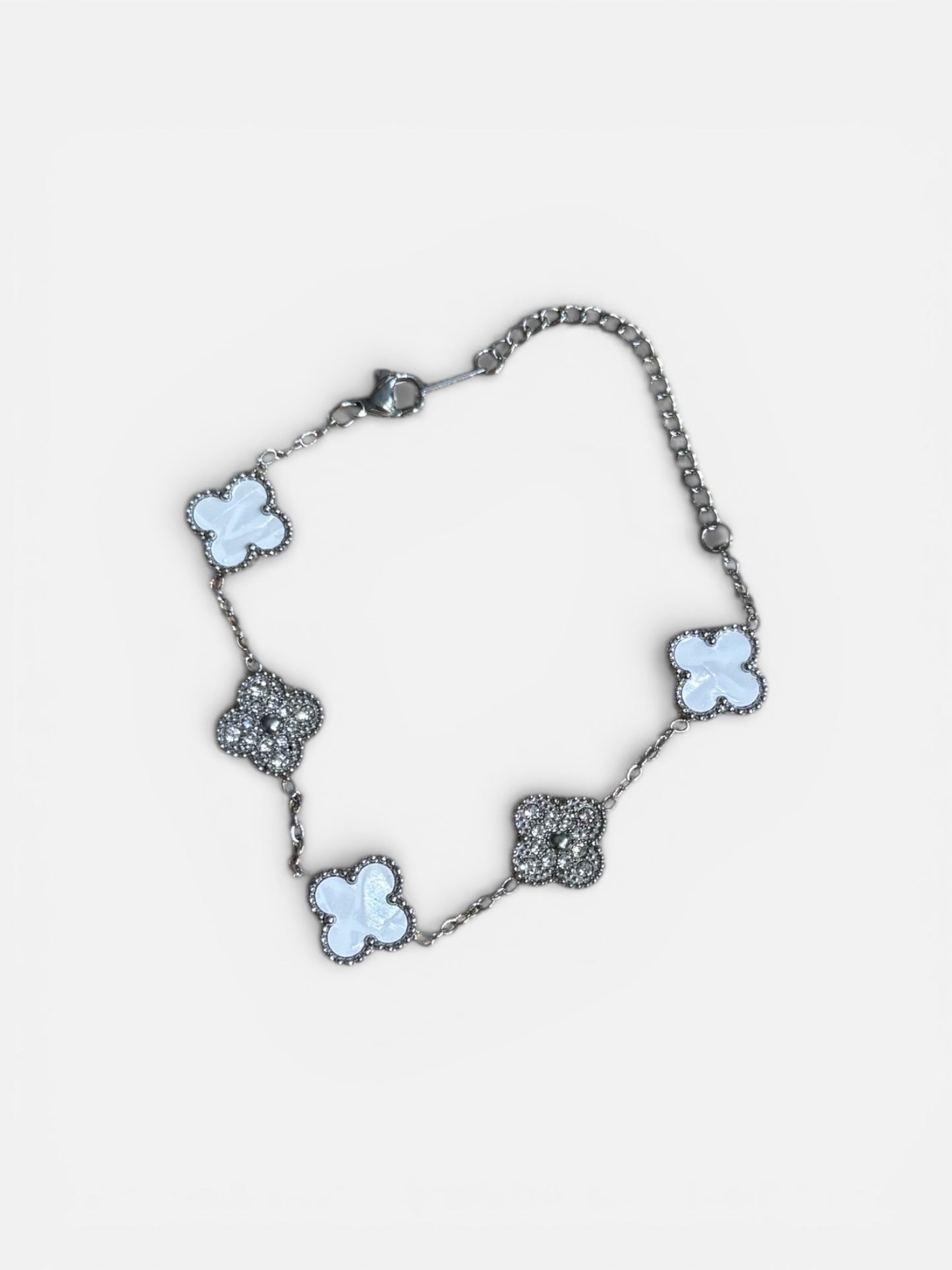 Amora Crystal Ivory Clover Bracelet