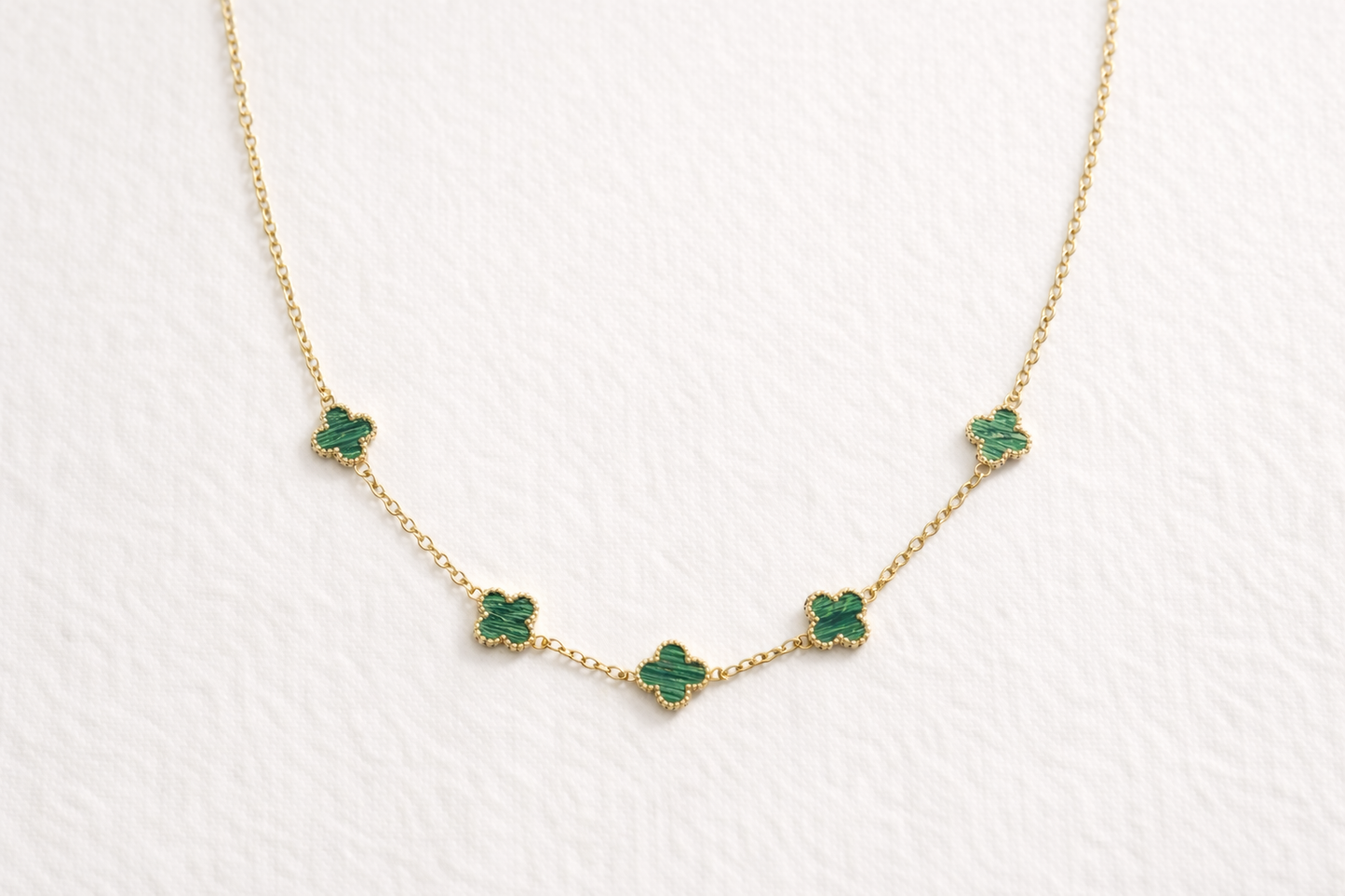 Amora Mini Emerald Clover Necklace