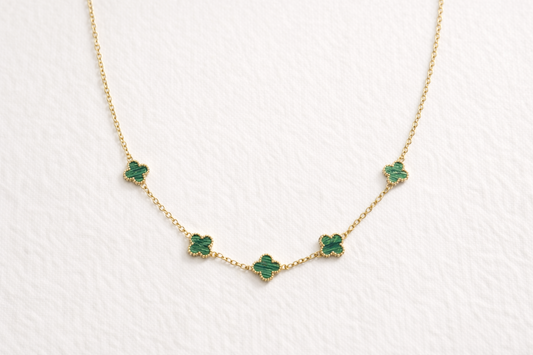 Amora Mini Emerald Clover Necklace