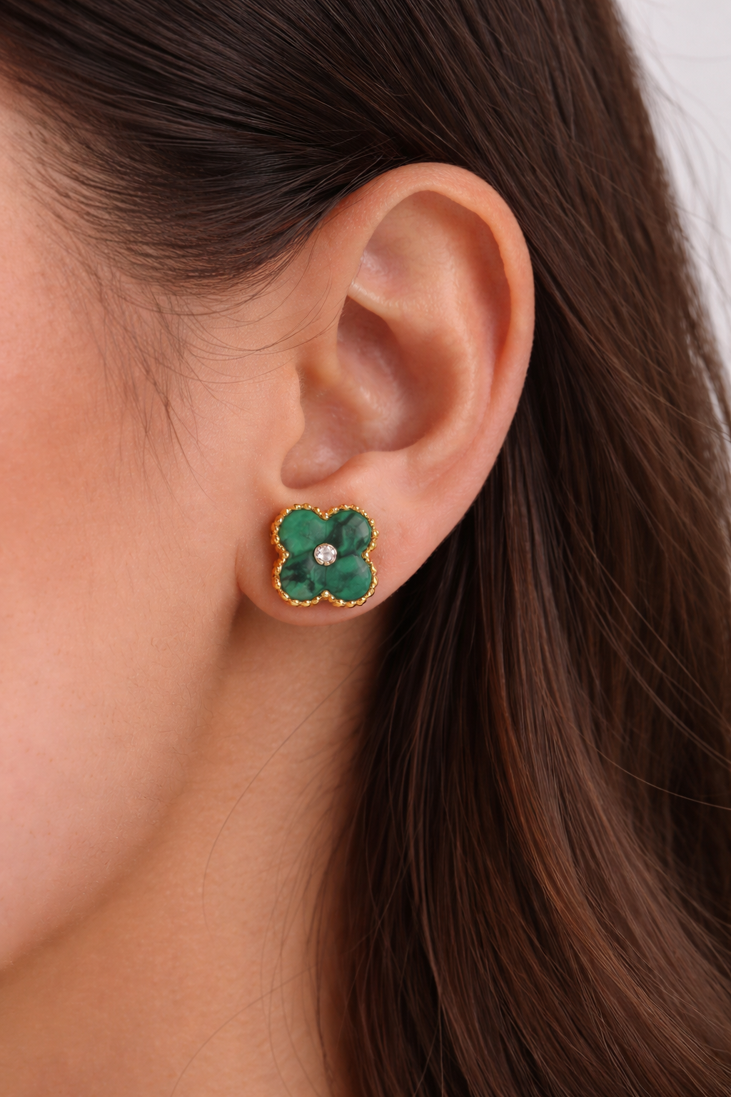 Amora Verde Clover Studs