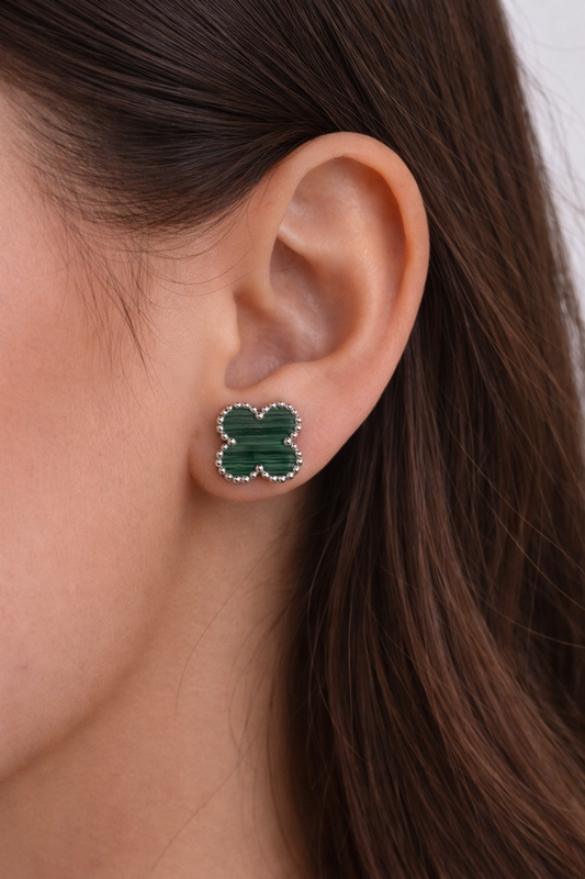 Amora Verde Strata Clover Studs